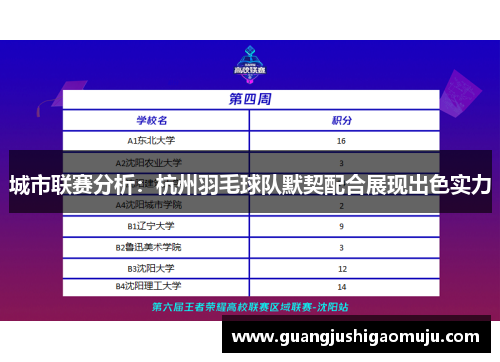 城市联赛分析：杭州羽毛球队默契配合展现出色实力